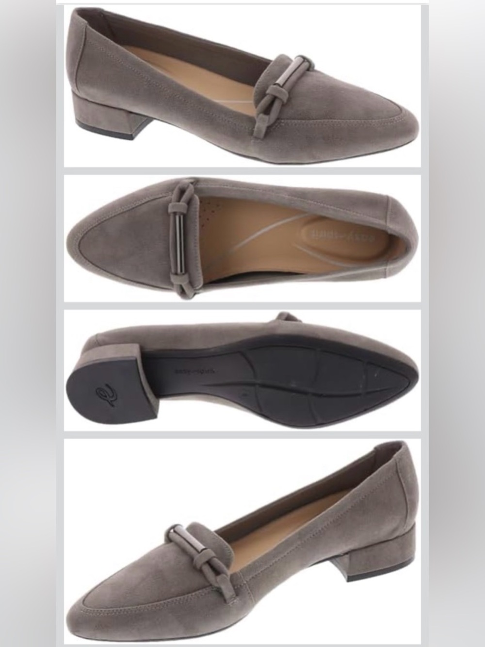 NWT Easy Spirit Comfort Suede Gray Women's Loafers